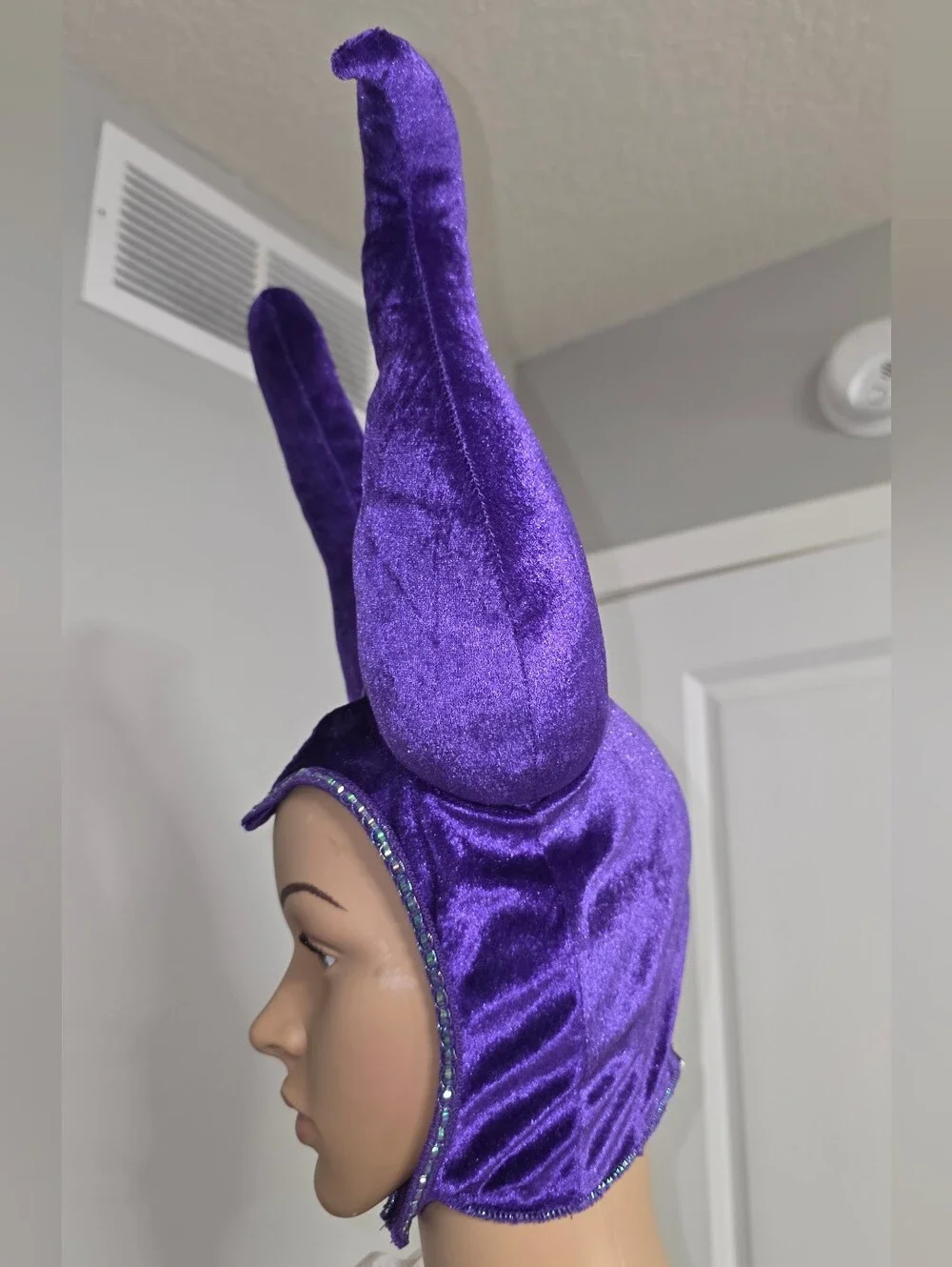 Disney Store Girls Maleficent Purple Velvet Horns Headpiece Size 5/6 Halloween
